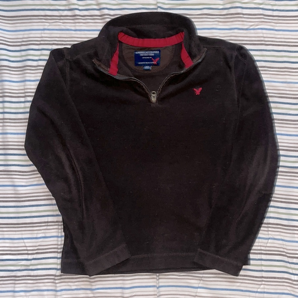 Brown American Eagle Quarter Zip Fleece